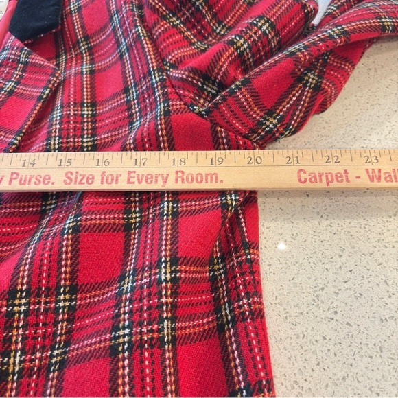 Sag Harbor Wool Blend Tartan Plaid Blazer Jacket Black Velvet Collar 10P Holiday - Picture 9 of 16